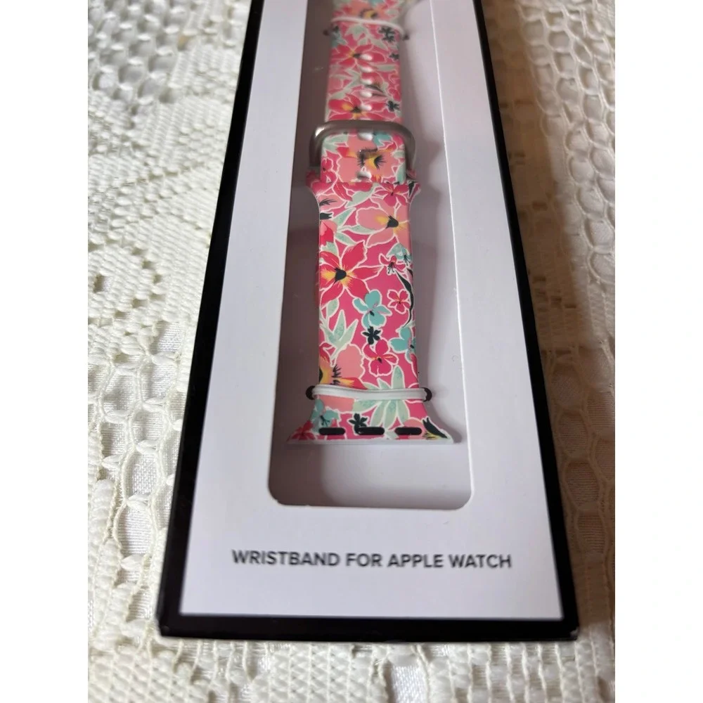 Vera Bradley Apple Watch Band 38mm 40mm Rain Forest Lily Coral Floral S/M New